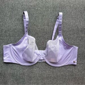 NWOT Savage x Fenty Not Sorry Low Plunge Unlined Glissenette Bra Shimmer Purple